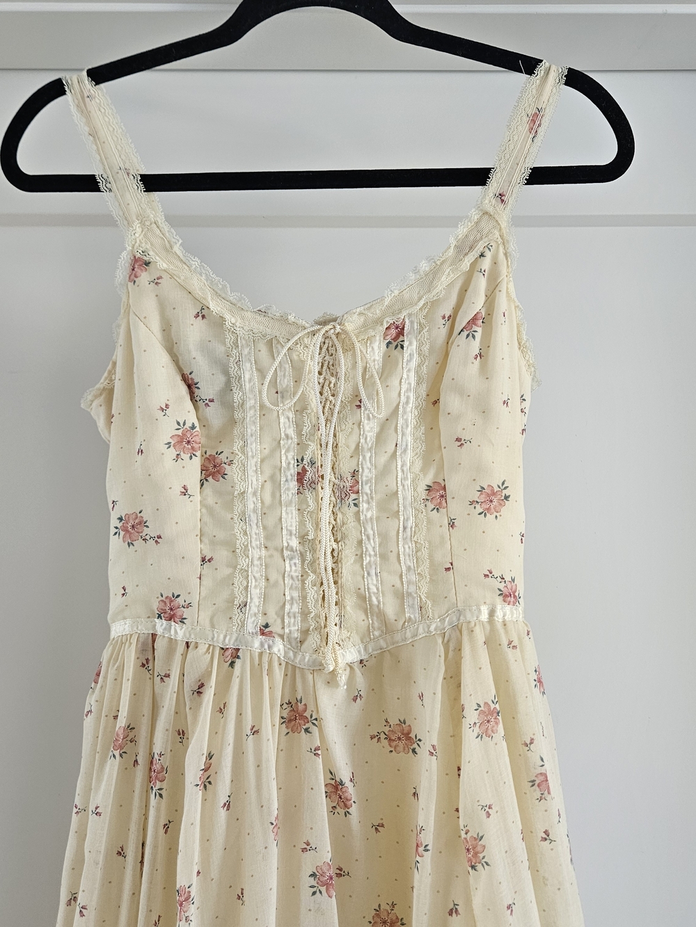 Vtg 70s Shamash & Yofi Prairie Maxi Dress - Gunne Sax Style Size 11 Cottagecore - Picture 2 of 14